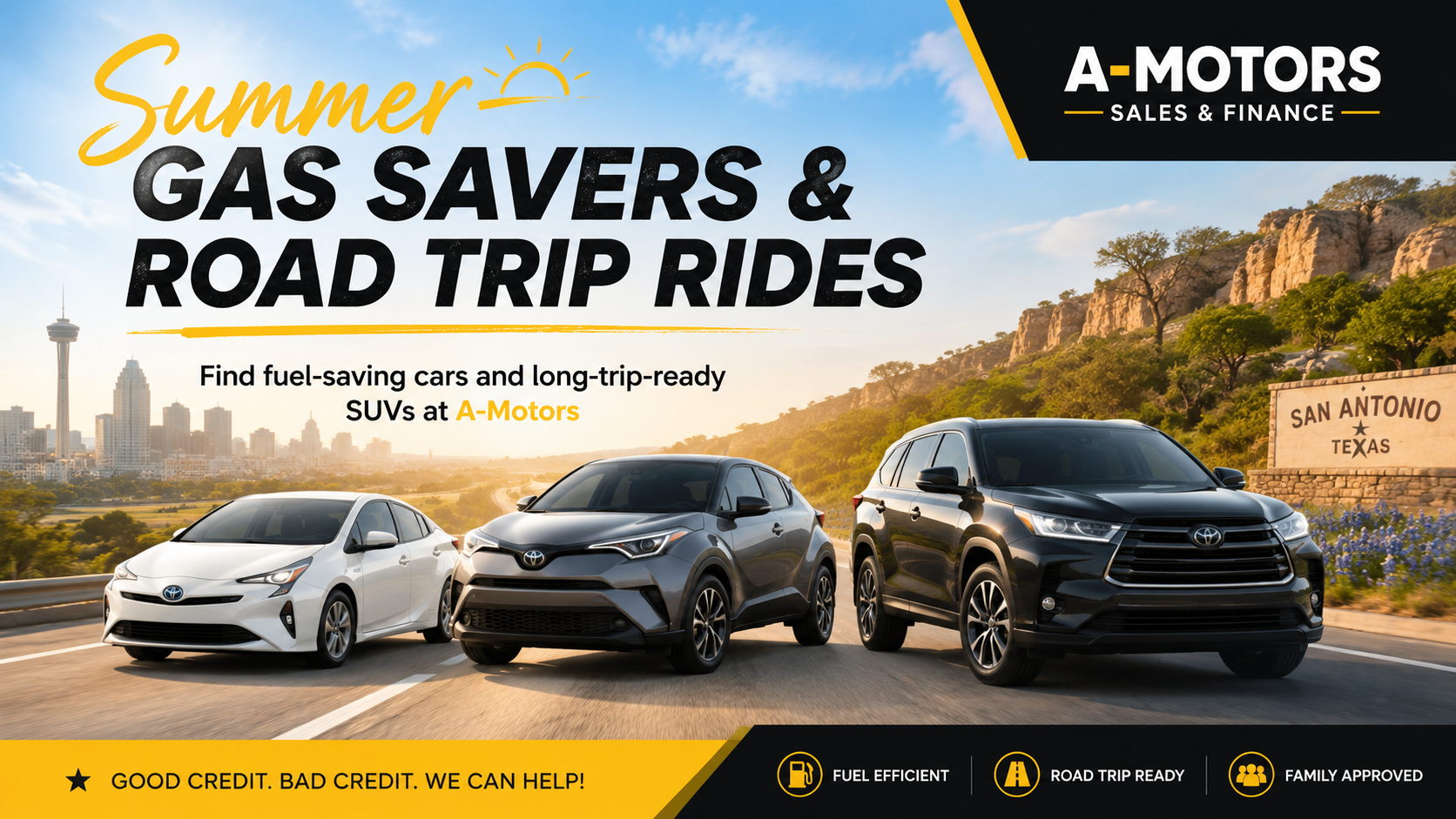 Summer Gas Savers & Road Trip Vehicles for Sale in San Antonio &vert; A-Motors